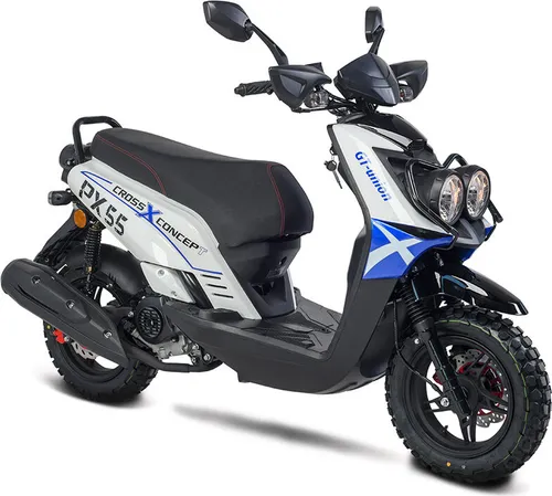 BW Cross 125ccm Motorroller, 85km/h, blau-weiß in blau von GT Union