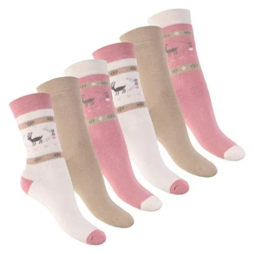 Footstar Thermosocken Damen (6 Paar) - Warme Vollfrottee Wintersocken - 6er Pack weiche Frottee-Socken in attraktiven Farben für kalte Tage. Ideal für drinnen und draußen, sorgen für kuschelige Wärme und hohen Tragekomfort. Perfekt für Winteraktivitäten oder gemütliche Abende zu Hause.