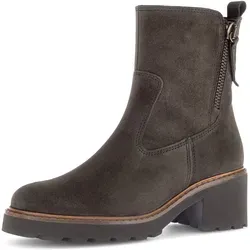 GABOR TUNIS Stiefelette für Damen, Gr. 39, dunkelbraun - Elegante Stiefelette aus Veloursleder mit G-Weite, ideal für den Herbst. Der Zierreißverschluss und der bequeme Blockabsatz sorgen für Stil und Komfort.