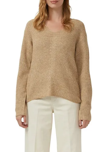 s.Oliver Weicher Strickpullover im Relaxed Fit - Bequemer Strickpullover mit V-Ausschnitt, aus einem warmen Woll-Baumwollmix, ideal für entspannte Tage. Der elastische Stoff sorgt für einen perfekten Sitz.