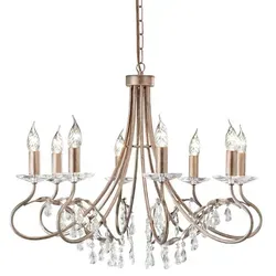 Christina Kronleuchter mit 8 Lichtern, Silber/Gold Patina in gold von Elsteadlighting