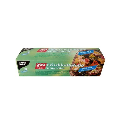 PAPSTAR Frischhaltefolie 300 m x 30 cm in Faltschachtel, Sie erhalten 6 Packungen á 1 Rolle (insgesamt 6 Rolle)