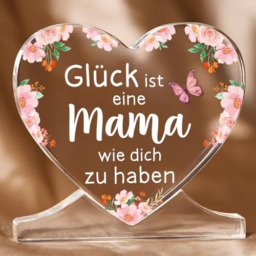 Herzförmige Acryl-Plakette für Mama - Wand- & Türschilder, perfektes Geburtstagsgeschenk mit liebevoller Gravur, um Mama zu zeigen, wie sehr sie geliebt wird.