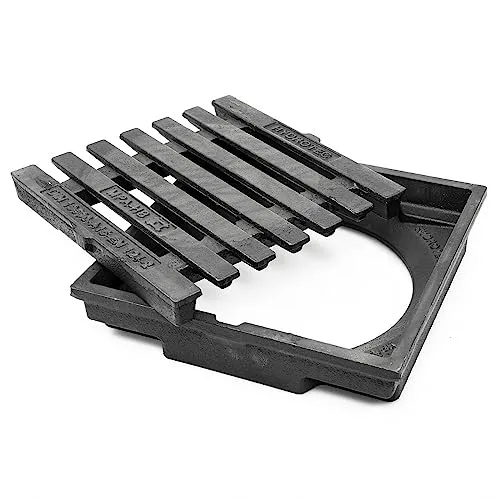 HYDROTEC Hof-Aufsatz Hofablauf 30 x 30 cm - Quadratisch und stabil - Baubedarf: Robuster Hofablauf mit Gusseisenrost, PKW-befahrbar bis 1,5 Tonnen. Ideal für sichere Entwässerung im Außenbereich.