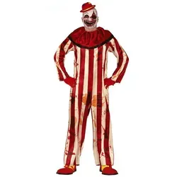 Fiestas Guirca Horror-Clown-Kostüm für Herren XL - Kostüm für Halloween in Rot und Beige, aus 100% Polyester, ideal für unvergessliche Horror-Momente auf jeder Halloween-Party.