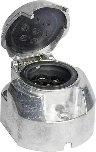 HPAUTO Steckdose 7.- pol. Metall VPE 12 7-polig Silber (28431)