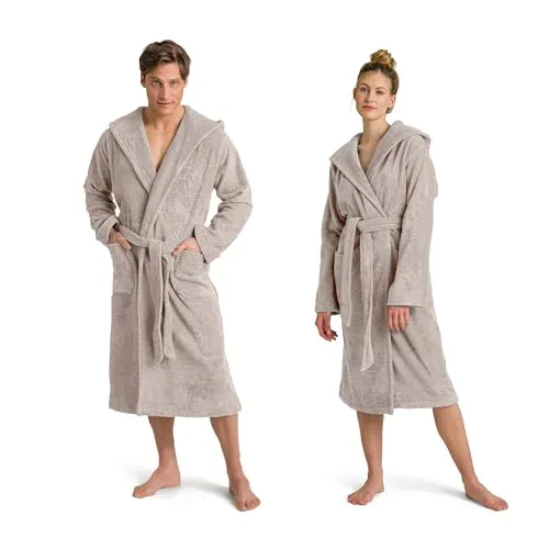 Möve Superwuschel Kapuzenmantel, Bademantel Größe L - Luxuriöser Bademantel aus 100% samtweicher Premium Cotton Baumwolle, ideal für Allergiker. Mit Kapuze, Taschen und Bindegürtel - perfekt für entspannte Momente.