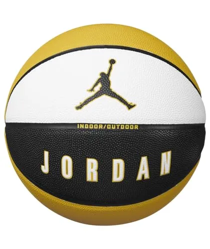 Nike Jordan Ultimate 2.0 8P Basketball, In/Out, Größe 7, Weiß/Schwarz/Gelb, Premium Grip & Langlebig, J100825415307