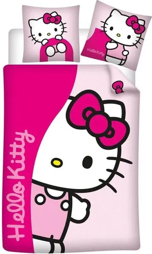Hello Kitty Bettbezug 100% Flanell 140 x 200 cm in pink von Aymax