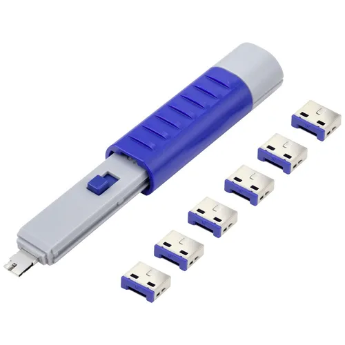 Renkforce USB-A Port Schloss RF-4714586 6er Set Silber, Blue