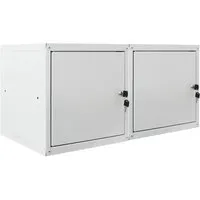 PROREGAL Mega Deal 2X Schließfachwürfel Cubic 35x35x35cm - Aufbewahrungsschränke mit 2 Fächern, ideal für Ordnung und Stauraum, einfach abwaschbar und schnell in 15-20 Minuten aufgebaut, MADE IN EU mit 5 Jahren Garantie.