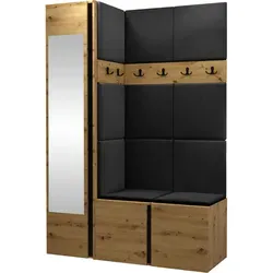 Mirjan24 Garderoben-Set Eiche Artisan Anthrazit, 124x186x46 cm