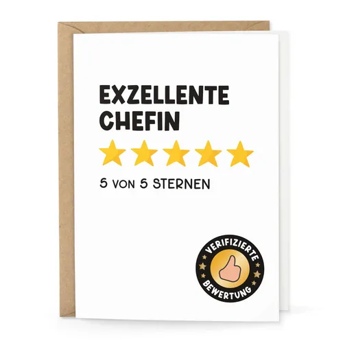 Karte Exzellente Chefin mit Umschlag Geschenk Geburtstag Abschied