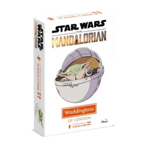 Waddingtons Number 1 Spielkarten Star Wars Mandolarian Baby Yoda Edition - Star Wars Mandolarian Deck Spielkarten - Klassische Kartenspiel für Poker - 1+ Spieler ab 8+ Jahren - Deutsch