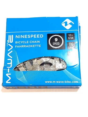 M-Wave Kette 9 fach 1/2 x 11/128 116 Glieder grau Fahrradkette NEU / OVP