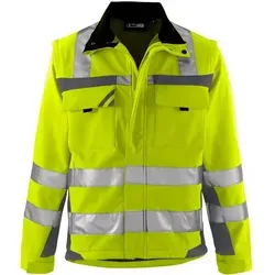 2in1 Warnschutz Softshelljacke - XL - gelb/grau - Arbeits- & Schutzkleidung mit abnehmbaren Ärmeln, winddicht und wasserabweisend, ideal für unübersichtliche Arbeitsumgebungen und hohe Sichtbarkeit dank 3M® Reflexstreifen.