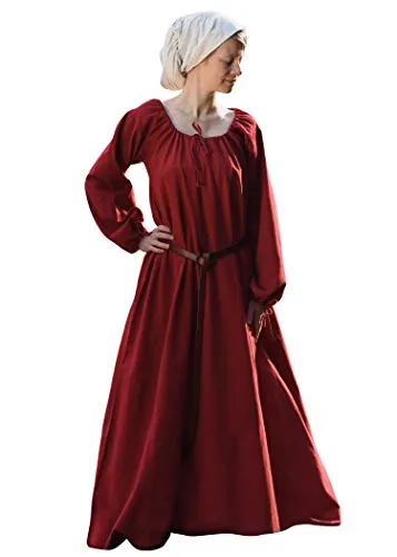Battle-Merchant Mittelalter Kleid Ana Damen | Wikinger Kostüm aus Baumwolle - Kostüm-Outfits für Erwachsene, hochwertiges Baumwollkleid für authentische historische Darstellungen, ideal für Mittelaltermarkt, Fasching oder LARP.