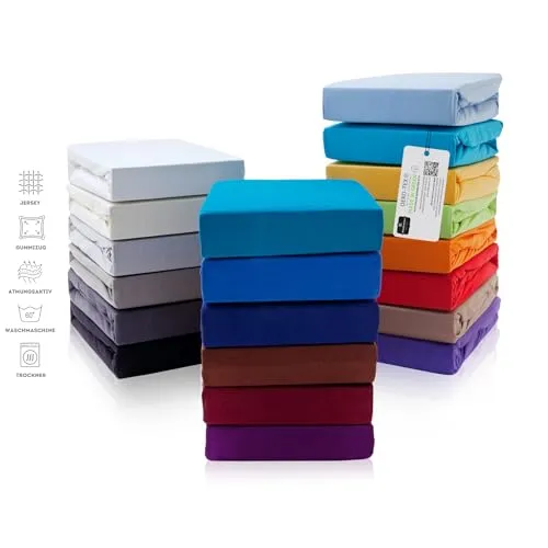 Hometex Premium Textiles Kinder Jersey Spannbettlaken Spannbetttuch 60 x 120 cm - 70 x 140 cm, Baby Bett Bettlaken aus Jersey 100% Baumwolle, Oeko-TEX Made IN Green, Maisgelb