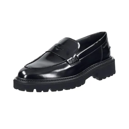 GANT SlipON City schwarz - Eleganter Komfort - Slipper & Loafer mit hochwertigem Leder-Obermaterial, HighTec-Fußbett für optimale Weichbettung und Gummi-Laufsohle für perfekten Gehkomfort.