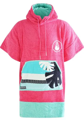 WAVE HAWAII Bade-Poncho Pink Wave für Damen & Herren - Bademäntel für Damen, aus hautfreundlicher Bambus-Viskose & Baumwolle, trocknet schnell und schützt vor neugierigen Blicken am Strand.
