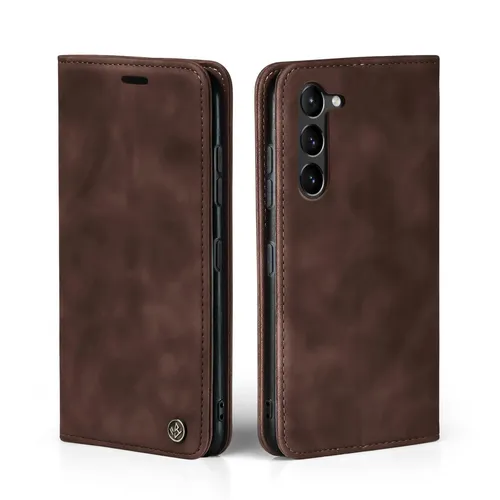 Handy Hülle für Samsung Galaxy S23+ Klapp Magnet Smartphone Cover Case Braun