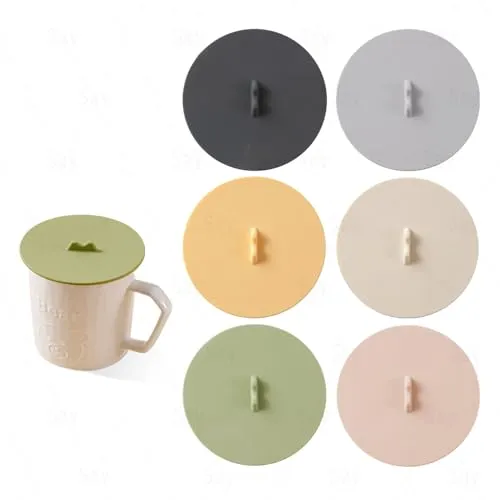 YGCQFH 6 Stück Silikon Glasabdeckung Trinkglas 10 cm, Bunt Anti Staub Silikondeckel für Gläser, Silikon Deckel für Trinkgläser, für Wasserbecher, Kaffeebecher, Zuhause und Im Freien