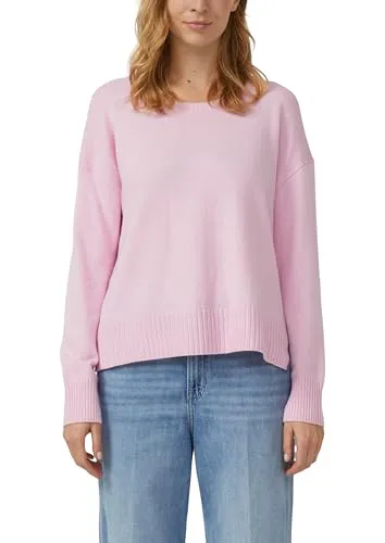 s.Oliver Strickpullover mit Seitenschlitzen - Bequemer Strickpullover mit Seitenschlitzen, aus weichem Wollmix, ideal für entspannte Tage. Der Rundhalsausschnitt und die Rippbündchen sorgen für einen lässigen Look.