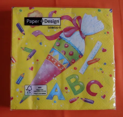 Servietten ANGEBOT Schule Schulanfang ABC 1 Packung OVP E PD 20