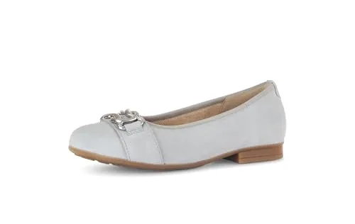 Gabor Damen Klassische Ballerinas, Frauen Flats,Ausgehschuhe,Abendschuhe,Slip-ons,klassisch elegant,Ballerinen,ltgrey(silbermatt),37.5 EU / 4.5 UK