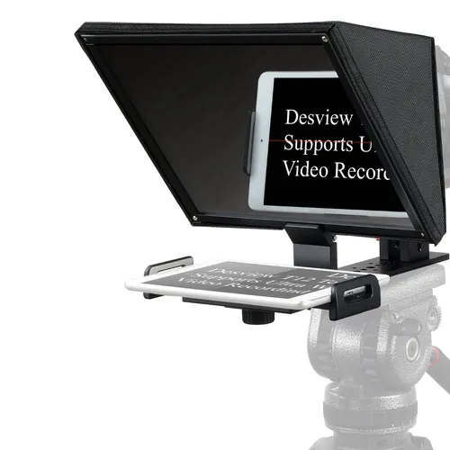 DESVIEW Teleprompter für Smartphone T12 - Videografie Teleprompter für Smartphones, ermöglicht einfaches und professionelles Präsentieren von Text für Videos.