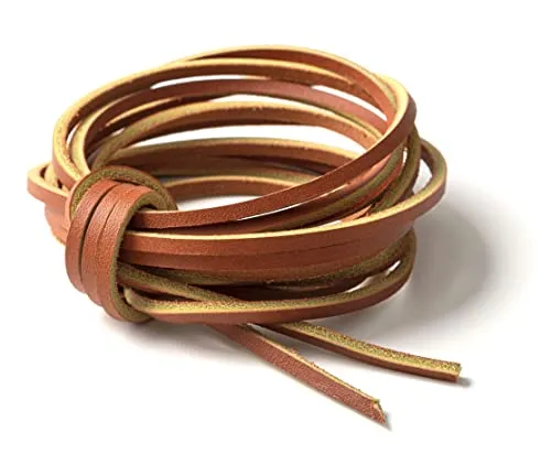 IPEA Lederband für Schuhe, Accessoires, Mode - 3 Meter Lange Quadratische Ledersenkel Schnürsenkel Premium Echtes Leder – Kreationen, Armbänder Color Braun Brandy, BSLACCIO-100
