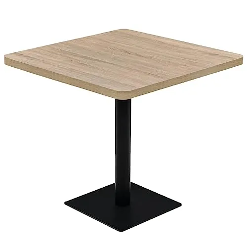 vidaXL Bistrotisch MDF Stahl Quadratisch 80x80x75cm - Eleganter Bartisch in Eichenoptik, ideal für romantische Abende oder als stilvolles Möbelstück in Ihrem Restaurant oder Café. Pflegeleichte MDF-Oberfläche und stabiles Stahlgestell bieten Langlebigkeit und Komfort.