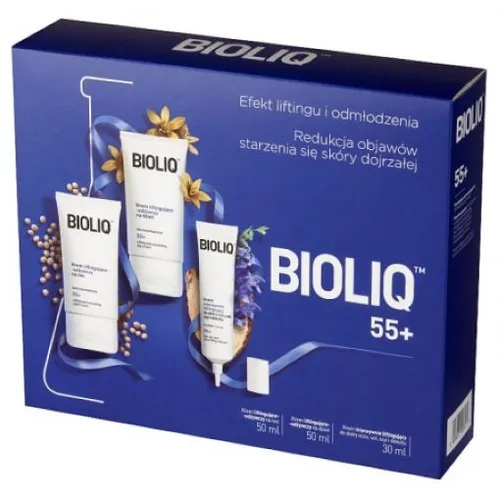 BIOLIQ 55+ Lifting und Pflegeset für reife Haut - Anti-Aging-Cremes für Frauen ab 55, bietet intensive Lifting- und regenerierende Wirkung für Gesicht, Hals und Dekolleté, dermatologisch getestet.