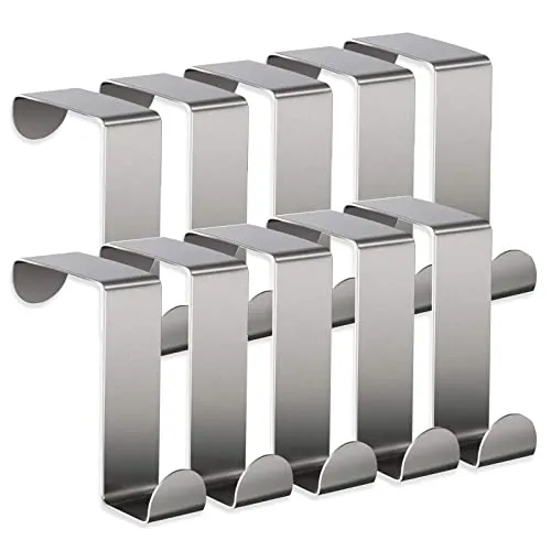 Yzwuyou 10 Stück Türhaken zum Einhängen Edelstahl Kleiderhaken Tür ohne Bohren D