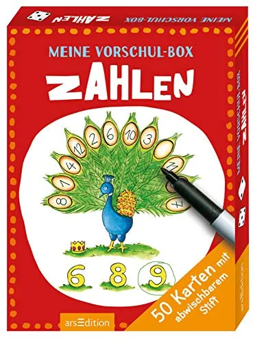 Meine Vorschul-Box Zahlen: 50 Karten mit abwischbarem Stift