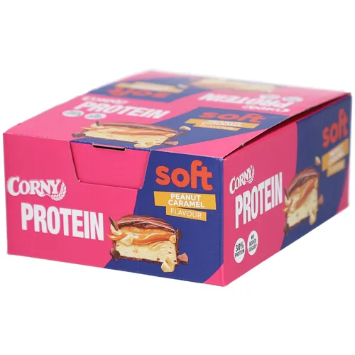 Corny Proteinriegel Soft Proteinbar Peanut Caramel, 12 Riegel - Süßwaren mit köstlichem Erdnuss-Karamell Geschmack, 13,5g Protein pro Riegel, ohne Zuckerzusatz und palmölfrei, ideal für Muskelaufbau und Erhalt.
