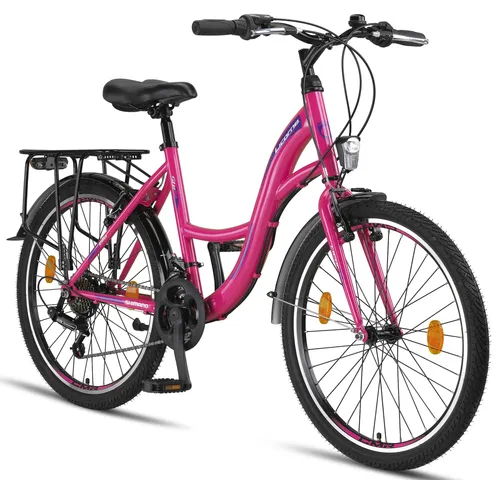 Licorne Bike Stella Premium City Bike - Vielseitiges Fahrrad für die ganze Familie - Fahrrad für Mädchen, Jungen, Herren und Damen mit hochwertiger 21 Gang-Schaltung für optimalen Fahrkomfort. Ideal für den Alltag und Tagesausflüge, 85% vormontiert für schnellen Fahrspaß!