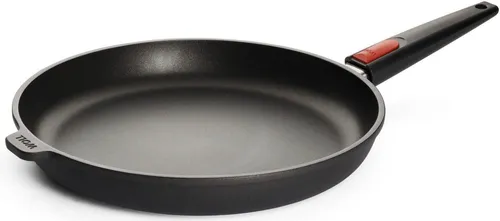 Woll Nowo Titanium Flachpfanne 32 cm - Pfanne aus Aluminiumguss mit herausragender Antihaftversiegelung für müheloses Kochen. Abnehmbarer Stiel für platzsparende Aufbewahrung und Ofenfest bis 260 °C. Ideal für Gas, Elektro und Ceran.