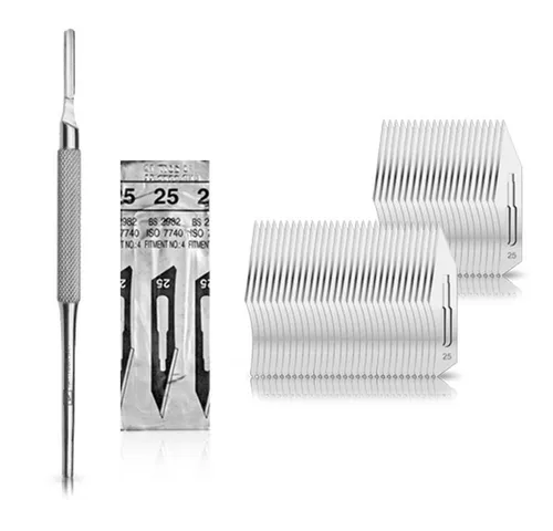 May Cuttermesser Set 50 Stück Skalpellklingen Figur 25 aus Karbonstahl