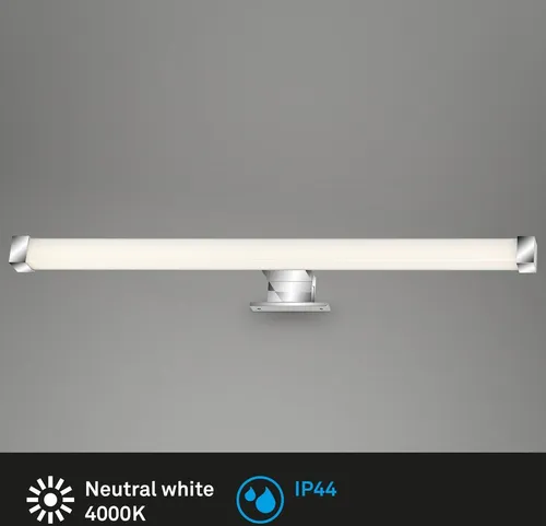 Briloner LED Spiegel-Aufbauleuchte chrom 10W - Wandleuchte für das Badezimmer mit energieeffizienter LED-Technologie, ideal für perfektes Schminken und Frisuren.