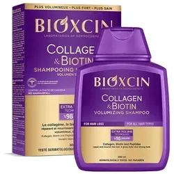 BIOXCIN Volumen Shampoo mit Collagen und Biotin 300 ml - Shampoos, für voluminöses Haar mit stärkendem Collagen und Biotin für mehr Fülle und Glanz.