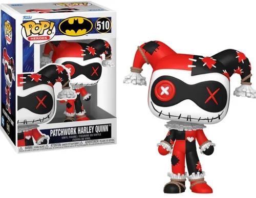 Funko POP! DC PATCHWORK - POP Heroes N° 510 - Harley Quinn - Action-Figur im einzigartigen Patchwork-Design, ideal für Sammler und Fans von DC-Comics.