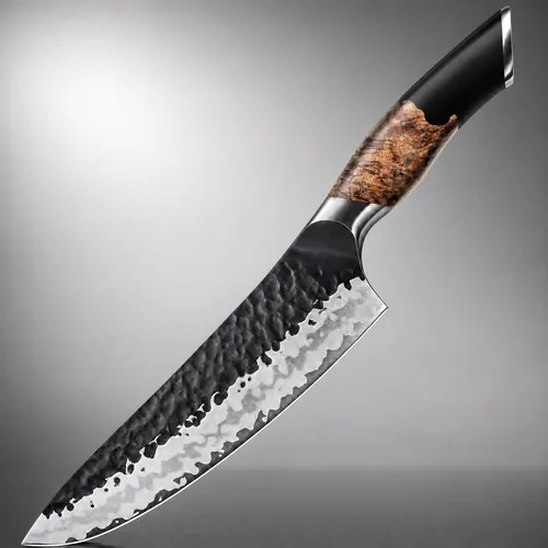 SHAN ZU Kochmesser 20cm Carbonstahl 10Cr15MoV Ahornholzgriff 7 Schichten NEU OVP