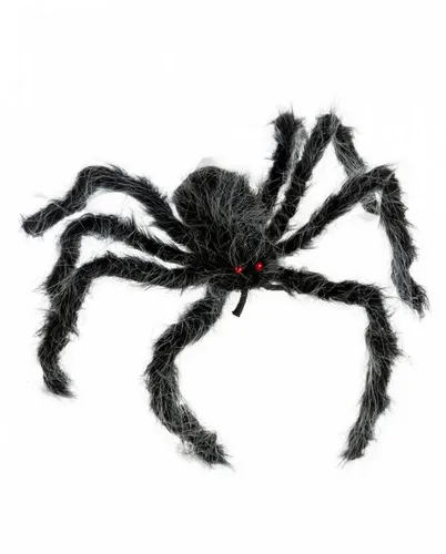 Horror-Shop Dekoobjekt Schwarz-graue Spinne als Halloween Deko