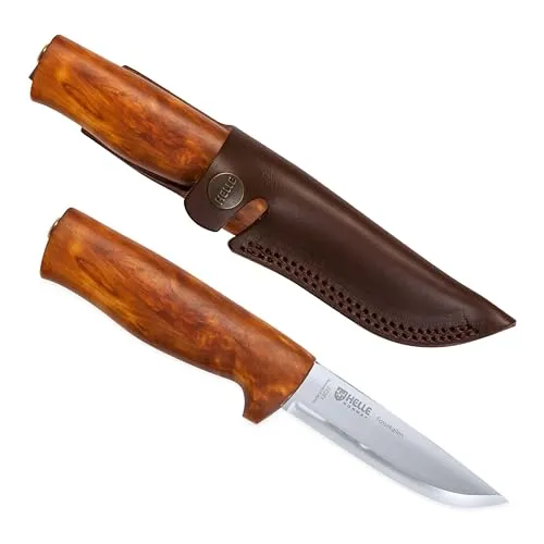 Jagdmesser Helle Fossekallen 12C27 mit Lederscheide