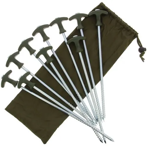 Stück Bivvy T-Peg 30cm Heringe Erdnägel Tasche Zeltheringe Camping Outdoor 10