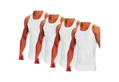 TEXEMP Tanktop 4er Pack Herren Unterhemd Baumwolle Tank Top Feinripp Shirt Achselhemd (4-tlg)