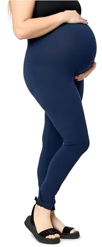 Merry Style Große Größen Lange Umstandsleggings aus Baumwolle Plus Size Leggings mit Weich Hoher Bund MS10-463 (Marineblau, 3XL)