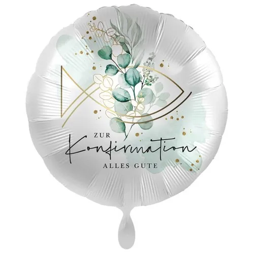 Folienballon Zur Konfirmation 43 cm in weiß von Riethmueller