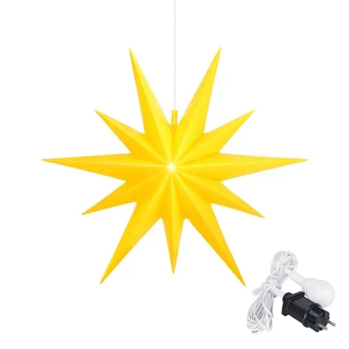 OVILUM Leuchtstern 2D mit LED Beleuchtung | gelb | Ø 57 cm in gelb von OVILUM